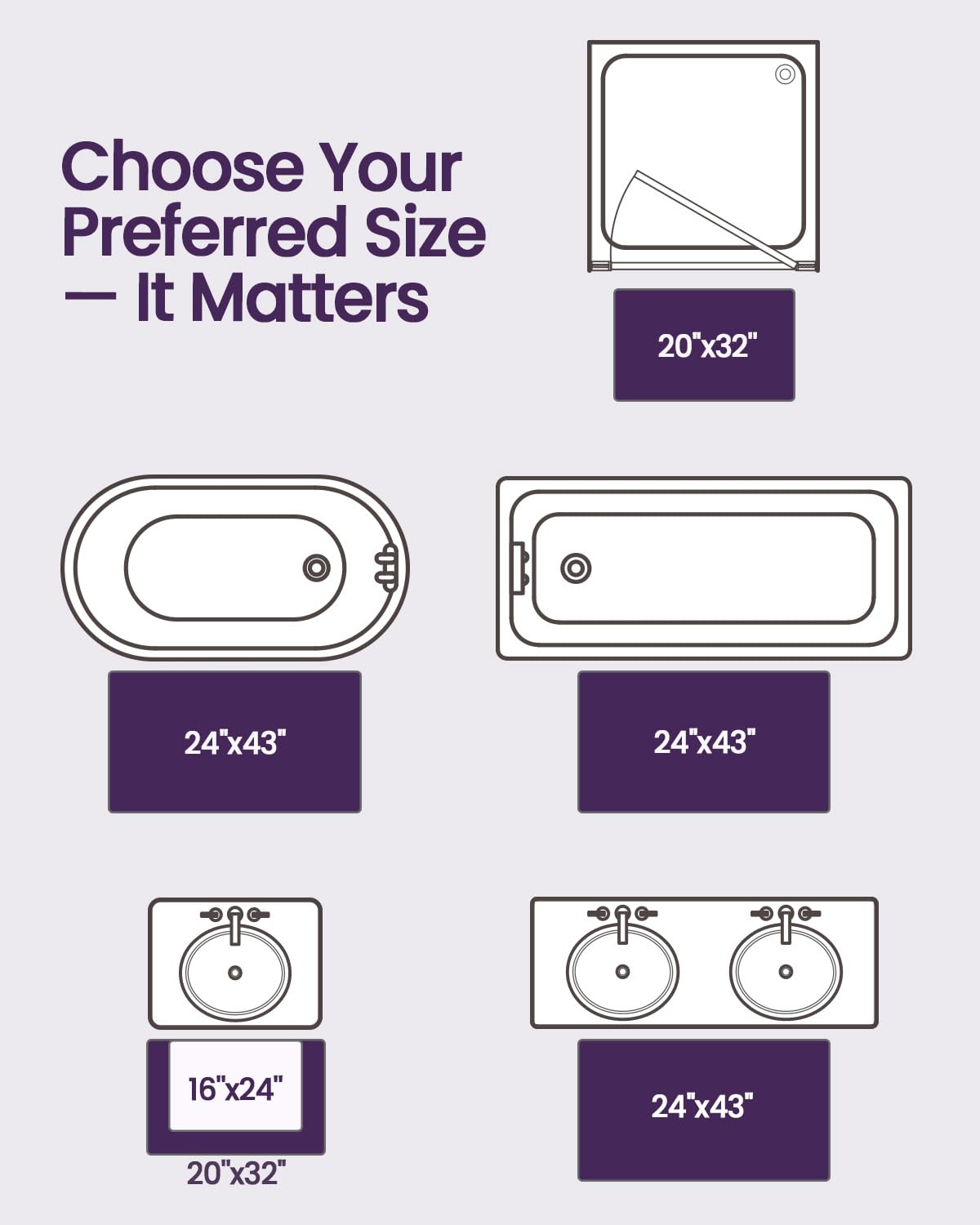 DEXI Bath Mat Bathroom Rug Large Non Slip Absorbent and Soft Floor Mats Washable Chenille Rugs for Bathtub Toilet Shower Room Entryway 24''x43''Light Blue